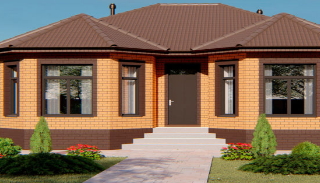 Проект одноэтажного дома с 3 спальнямиот 307620 рублей - Строй-Рбт | Ирбит
